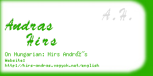 andras hirs business card